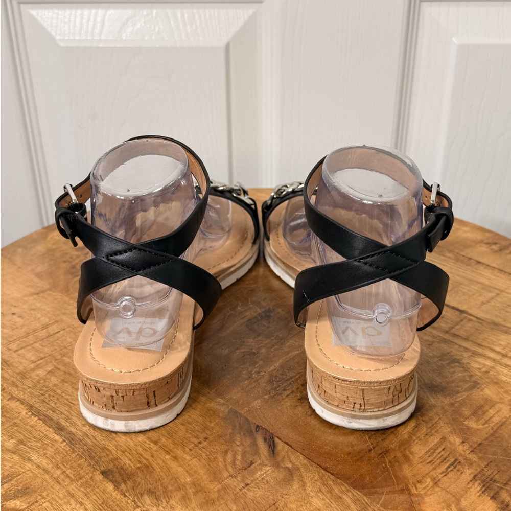 DV by Dolce Vita Black Sandals with Silver Chain - Picture 3 of 6